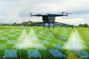 AI in Water - drone watering field