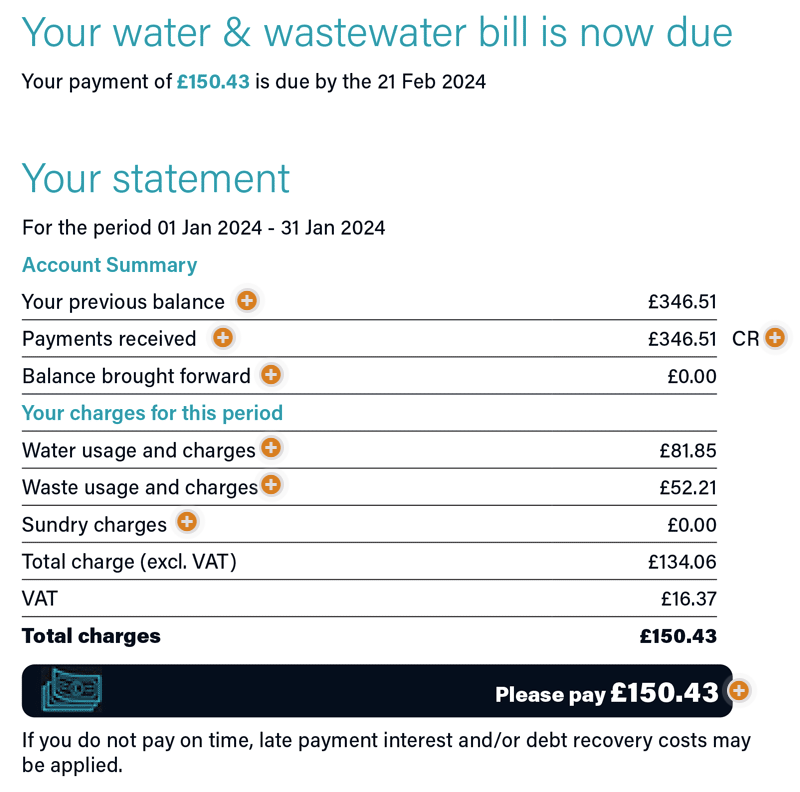 image of a water bill
